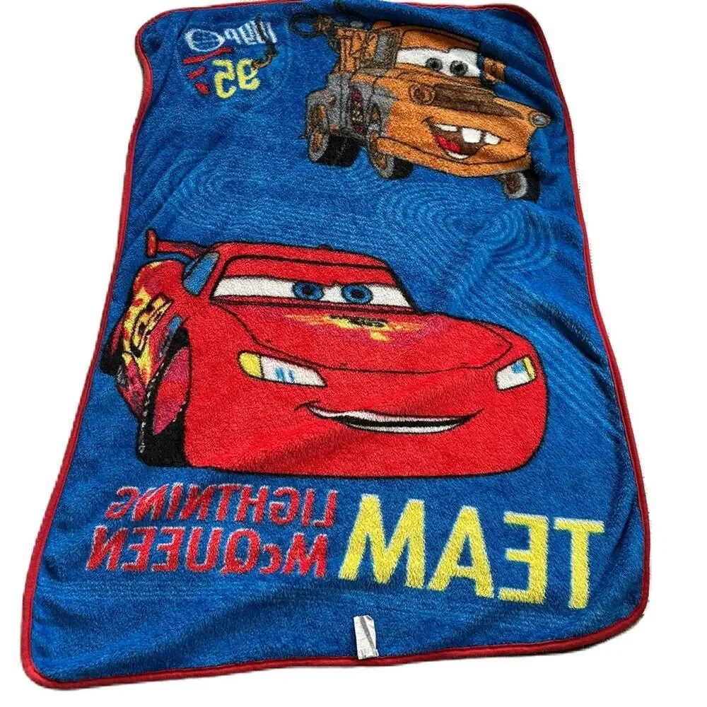 Disney HTF Coral Fleece Blanket, Cars Taking The Race, 30x45 Inch